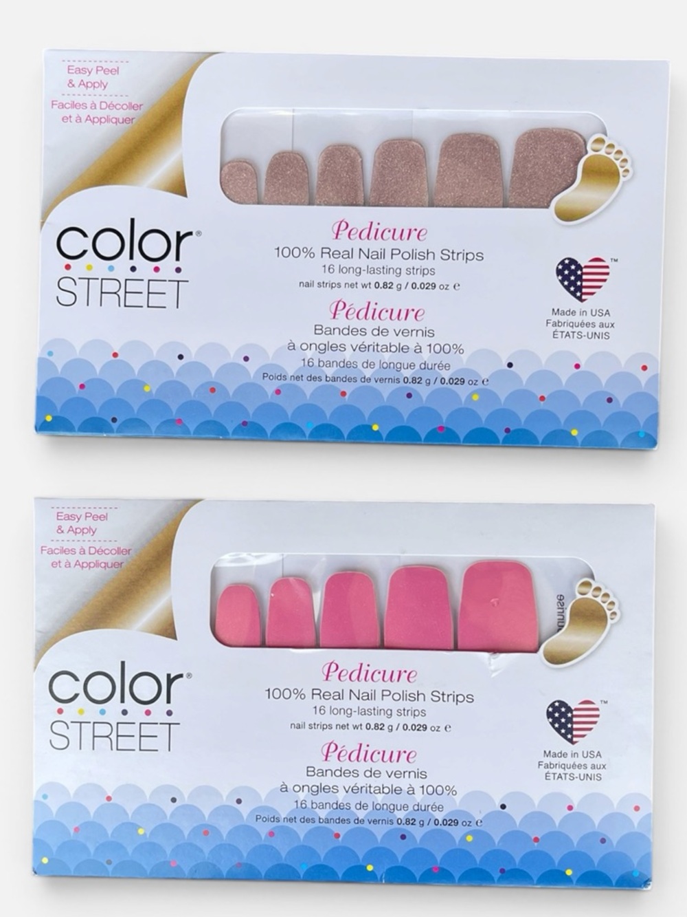 NWT Color Street Pedicure nail polish strips sets (2)